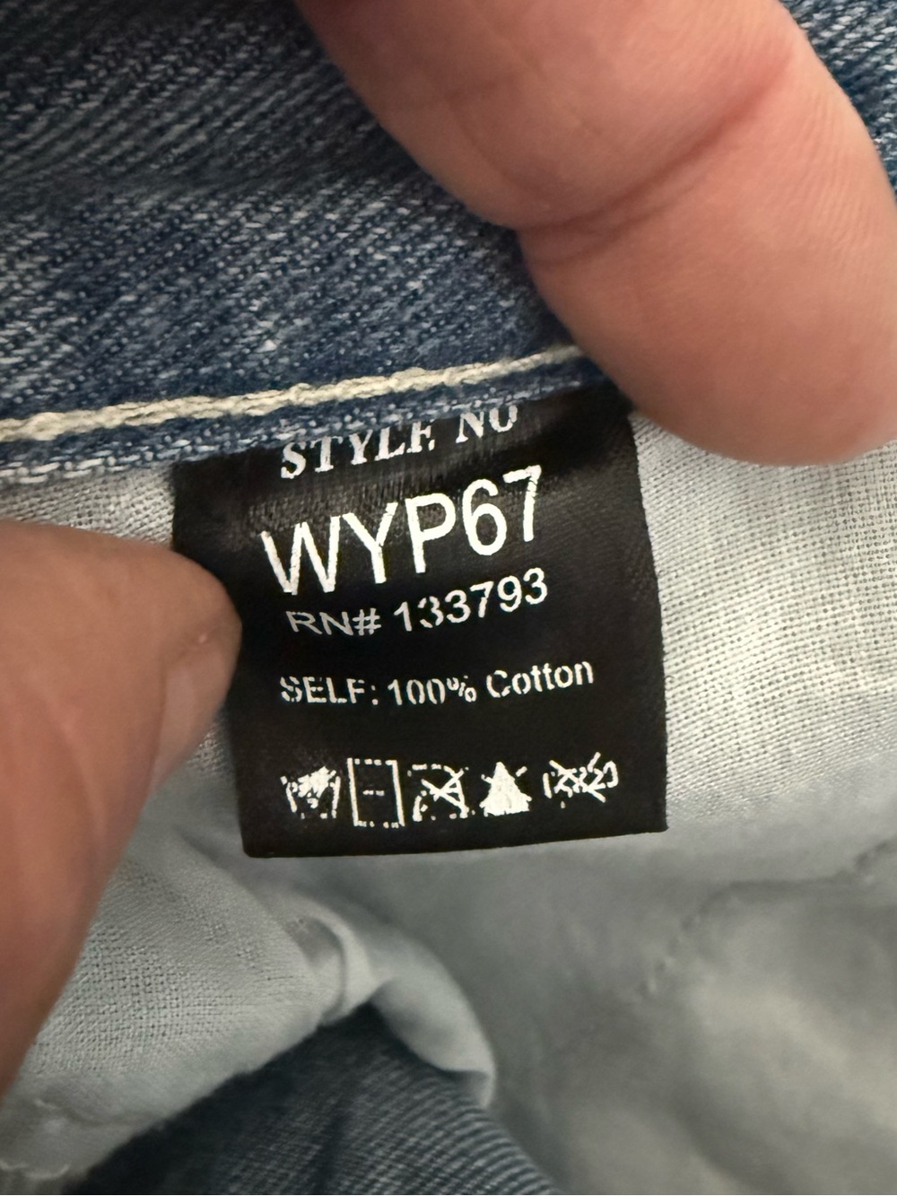 POL Light Blue Denim & Plaid Patchwork Pants NWOT - Picture 9 of 9